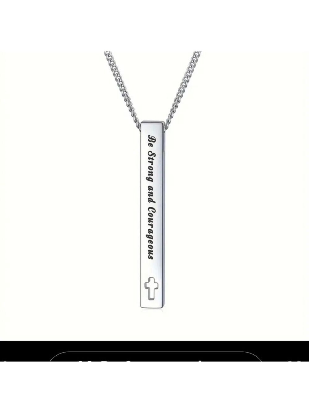 SCRIPTURE Bar NECKLACE  Be Strong and Courageous